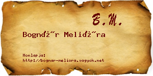 Bognár Melióra névjegykártya